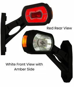 Truck Trailer LED Side Arm Outline Marker Light Set Left & Right 12/24V with 6 FT Cable Optional Harness Year Warranty Easy Installation Enhanced Safety Visibility