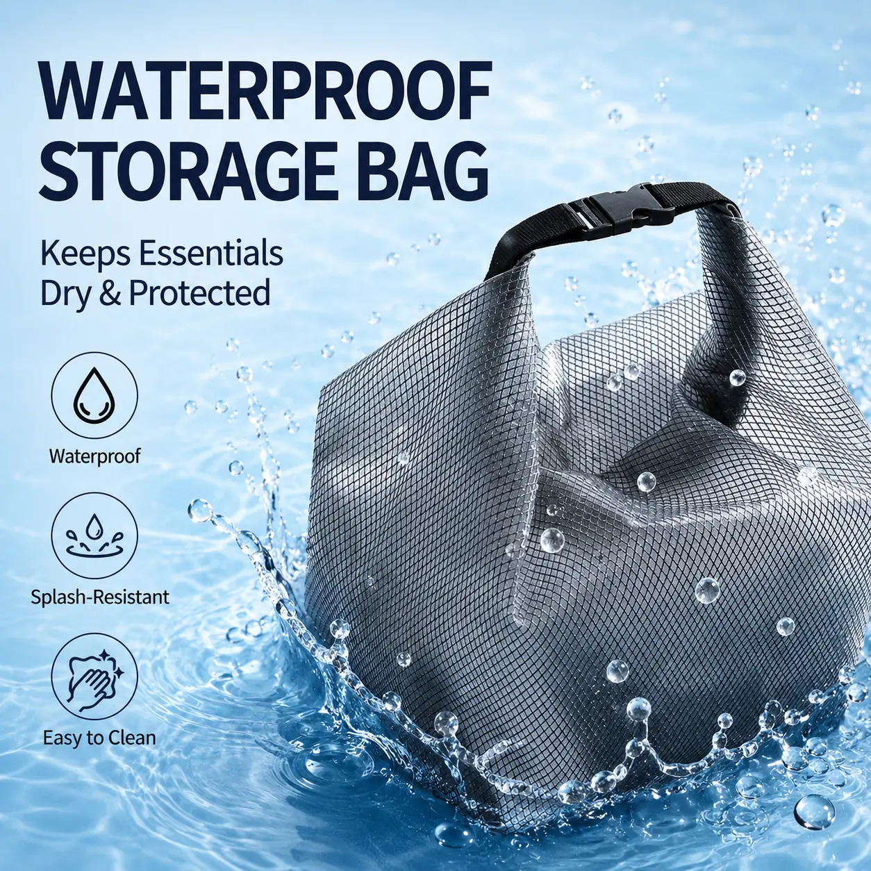 Large Capacity Waterproof Mesh Storage Bag, Portable Travel Toiletry Bag for Women, Makeup Cosmetic Organizer Pouch, Swimming Pool Shower Caddy Bag, Gym, Beach and Hotel Essentials sohochic