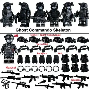 48 Pcs Military Building Blocks Stress Relief Set – Small Army Bricks Fidget Toy, Special Forces Minifigures for Desk Decor, Calming Sensory Construction Kit for Adults Kids
