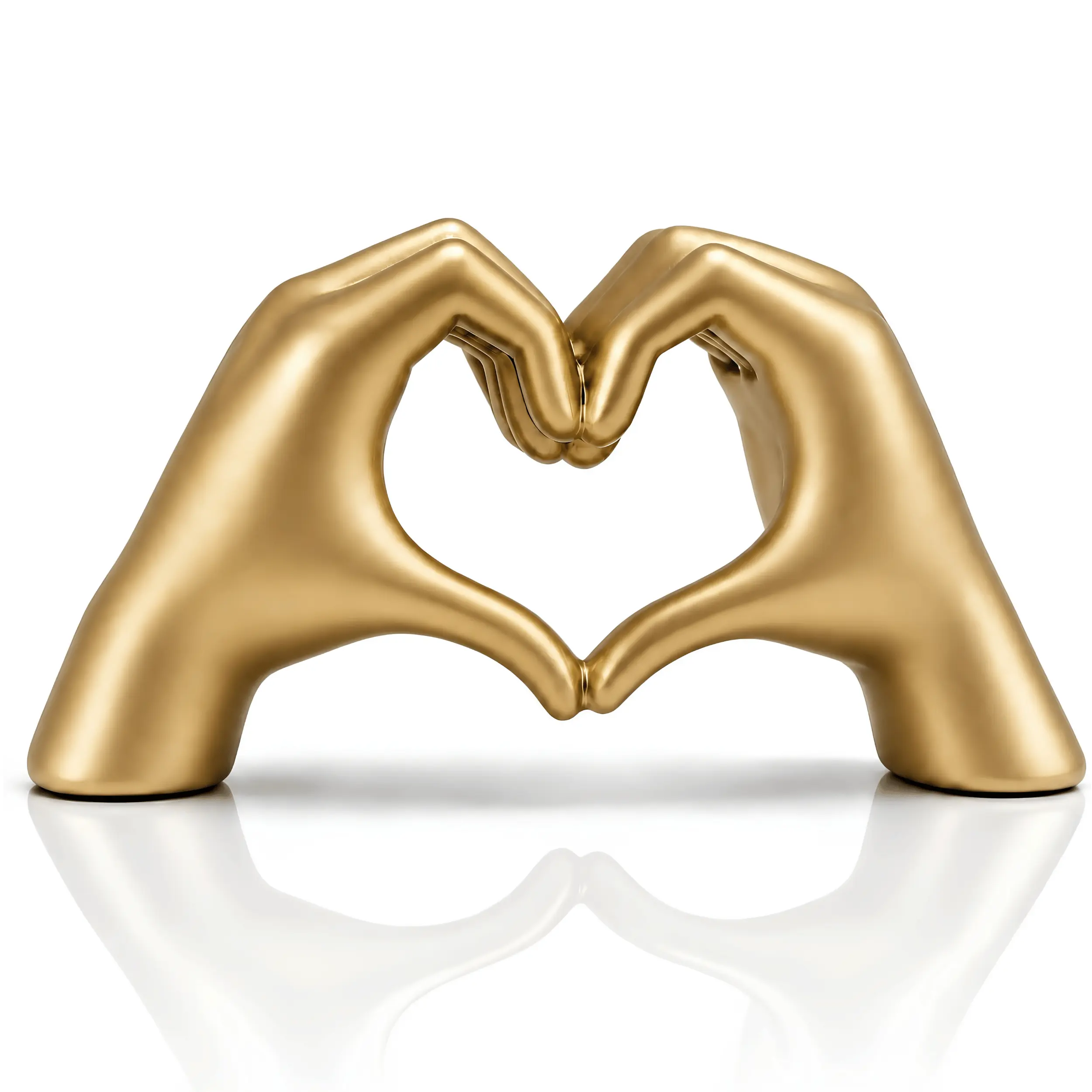 Gold Heart Hands Resin Sculpture Modern Decorative Tabletop Ornament for Living Room, Bedroom, Office, Shelf & Desk, Elegant Home Décor Gift for Birthday, Wedding, Housewarming, Anniversary & Special Occasions