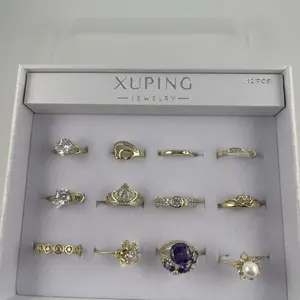 Female Unisex Casual Romantic Personalized Jewelry Rings, 25-Piece Gold Color Ring Set