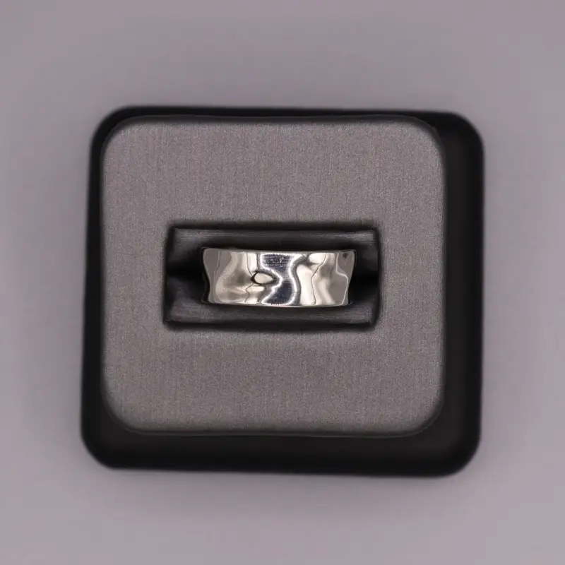 Sterling Silver Plain Ring - Hammered Design