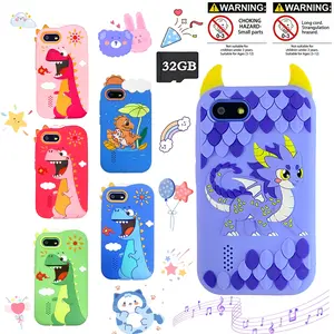 2026 Trending Dinosaur Kids Smart Toy Phone, 2.8 HD Touch Screen Dual Camera for Selfie, With 32GB , Educational Game Multi-Function, Multi-Language, Long Battery Life, Silicone Cartoon Case, Multifunction, Top Gift for Boys Girls Age 3-10