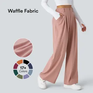 Halara Flex High Waisted Side Pocket Wide Leg Waffle Work Pants #Outdoorfun