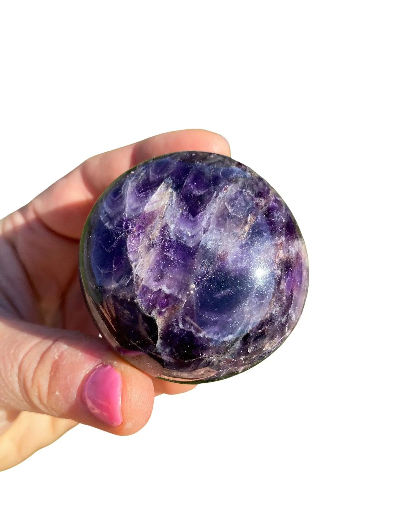 Amethyst Palm Stone - Polished Crystal Oval