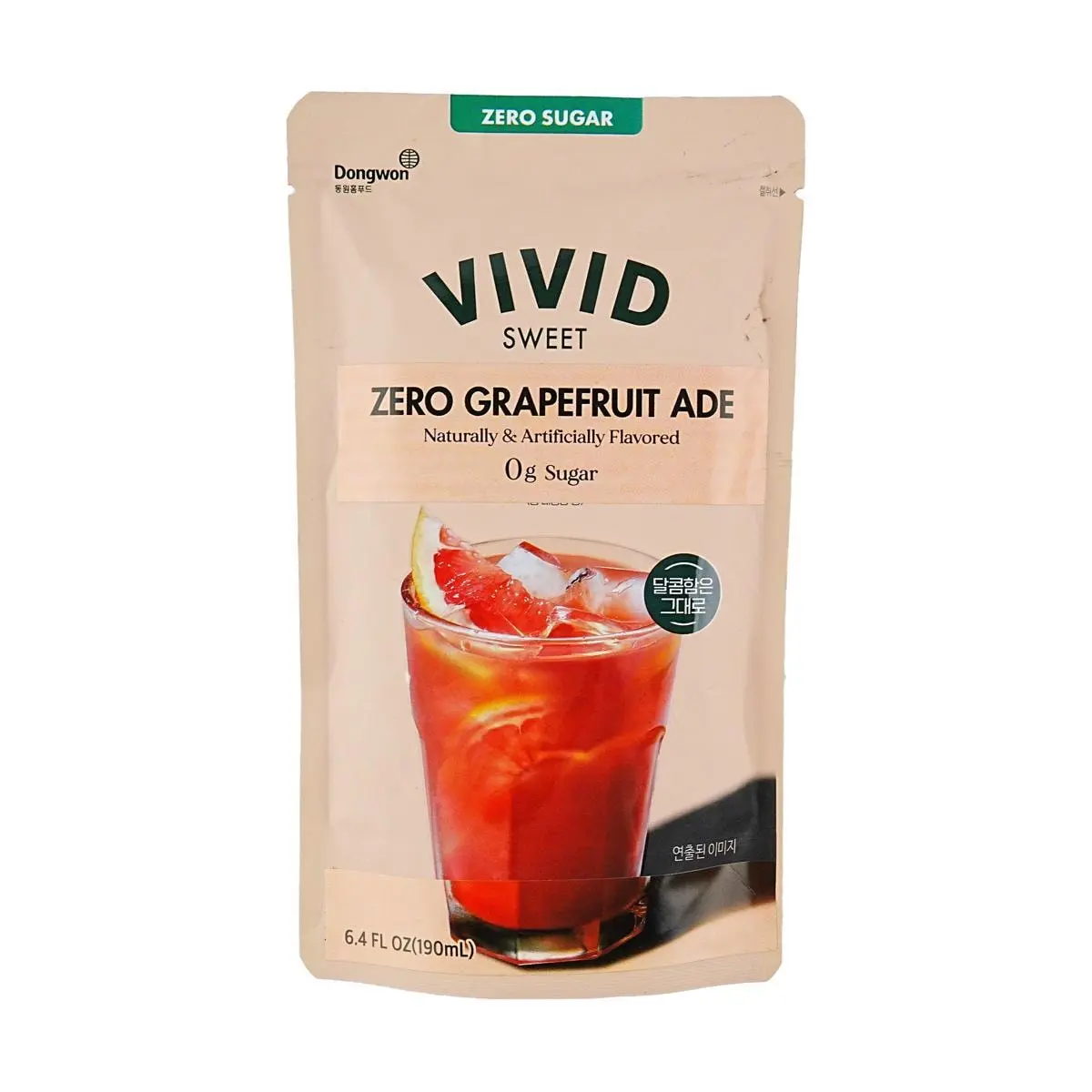 VIVID KITCHEN Dongwon Sugar-Free Grapefruit Juice Drink 190ml - Korean Cafe Style, Perfect for Grapefruit Americano & DIY Beverages