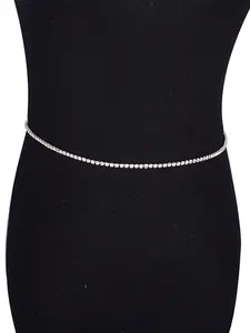 Women's Elegant Rhinestone Decorated Body Chain, Belly Chain, Fashion Jewelry for Party, Daily Clothing Decor, Trendy All-match & Exquisite Jewelry for Birthday Gift