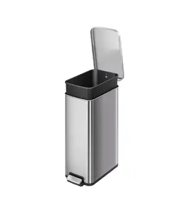 SALE!!!!Trash Can, 7.9-13.2 Gallon Stainless Steel Slim Step Garbage Bin with Soft Close Lid, Silver