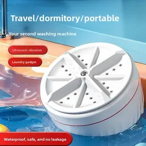 Portable Mini Washing Machine with Spiral Impeller Chassis, Waterproof & Leak-Proof Design for Travel & Dormitory Use