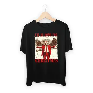 I’ll Be Home for Christmas A Vintage Style Tee Blending Humor and Politics S-5XL