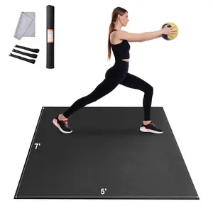 【fathersdaygift】VEVOR Exercise Mat, Non Slip High Density Premium Yoga Mat, Exercise Yoga Mat for Men & Women, Fitness & Exercise Mat with Bag & Carry Strap, for All Types of Home Yoga, Pilate & Floor Workout (7x5ft)