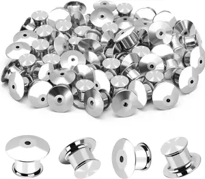 40PCS Locking Pin Back Locking Pin Keeper Clasp, Metal Pin Backing for Brooch Enamel Lapel Pin Lock