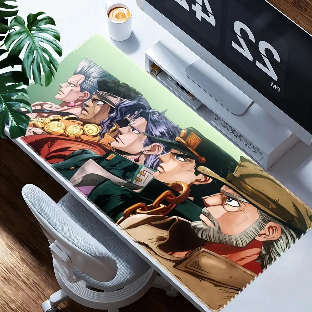 Jojo Bizarre Adventure Mouse Pad, Anime Illustration Rubber Base Polyester Fiber Desk Mat, Ideal for Gaming Office Laptop RV, Perfect Gift