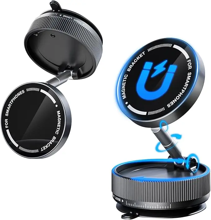 Phone holder car Super Strong Magnetic Car Mount - MagSafe Ready, Universal Fit (Works with  Vacuum Magnetic Multi-Mount - For Car, Gym & Bathroom,360° Adjustable Universal Mount - For Car, Gym & Bathroom