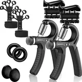 Unisex 5-PCS Adjustable Resistance Muscle Strengthening Hand Strengtheners Kit - Strength Training Accessory with 10-130 lbs Progress Counter, Ergonomic Soft Grips, Reinforced Metal Alloy Parts for Rehabilitation, Muscle Building