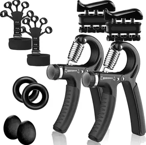 10 PCS Grip Strength Trainer Kit, Hand Gripper Strengthener, Forearm Strengthener, Finger Strengthener, Finger Exerciser, Stress Relief Ball,Forearm Workout Ring for Muscle Building and Injury Recover