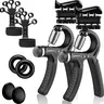 Unisex 5-PCS Adjustable Resistance Muscle Strengthening Hand Strengtheners Kit - Strength Training Accessory with 10-130 lbs Progress Counter, Ergonomic Soft Grips, Reinforced Metal Alloy Parts for Rehabilitation, Muscle Building
