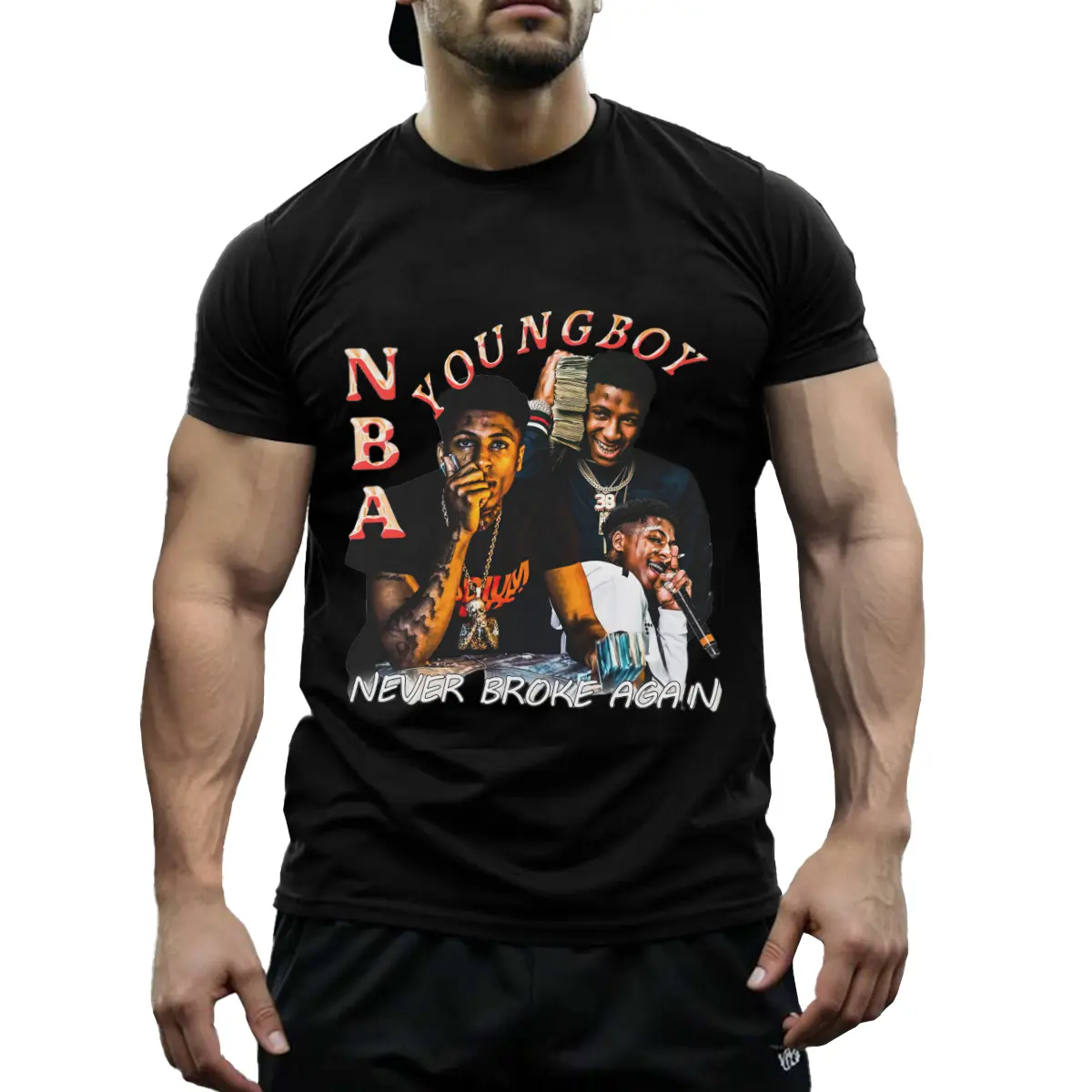 Men's Youngboy Graphic T-Shirt - Soft Cotton, Stretch Fabric, Crew Neck, Machine Washable - Never Broke Again Design, Regular Fit, Ideal for All Seasons, Daily Wear Shirtstylish Casualwearstretch Fabric Shirt