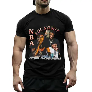 Men's Youngboy Graphic T-Shirt - Soft Cotton, Stretch Fabric, Crew Neck, Machine Washable - Never Broke Again Design, Regular Fit, Ideal for All Seasons, Daily Wear Shirtstylish Casualwearstretch Fabric Shirt