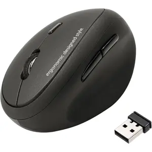 2.4G Wireless Ergonomic Optical Vertical Mouse for Small Hands-Reduce Wrist Strain, 800/1200/1000 DPI, 5 Buttons, Compatible with MacBook, Laptop, Windows, Mac OS, Black
