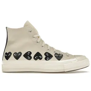 Converse Men's Chuck Taylor All Star 70 Hi Comme des Garcons PLAY Multi-Heart Milk, from StockX