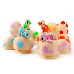 12-Piece Set, 3D Printed Adorable Pet Dinosaur Models, Includes 6 Dragon Eggs + 6 Dinosaurs, Bendable Joints, Home Office Desk Decor, Ornaments