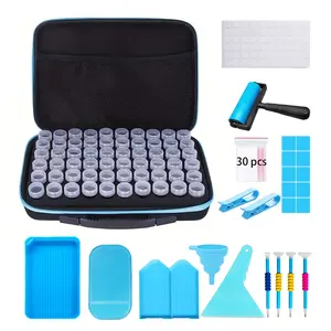 60 Slot Storage Box, Diamond Painting Organizer with Accessories, Portable Bead Rhinestone Tool Container, Multi-Functional Storage Box