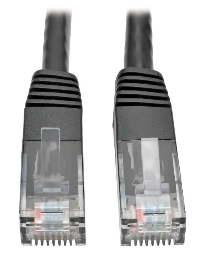 Tripp Lite TRL-N200-015-BK Cat6 Gigabit Speed Patch Cable, Black, 15 ft, Molded Jacket, Male-to-Male RJ45 Ports