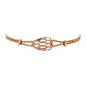 Pre-owned Bvlgari Serpenti Seduttori Chain Bracelet 18K Rose Gold with Amethyst by Rebag