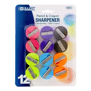 Single Blade Round Pencil Sharpener 12Pack