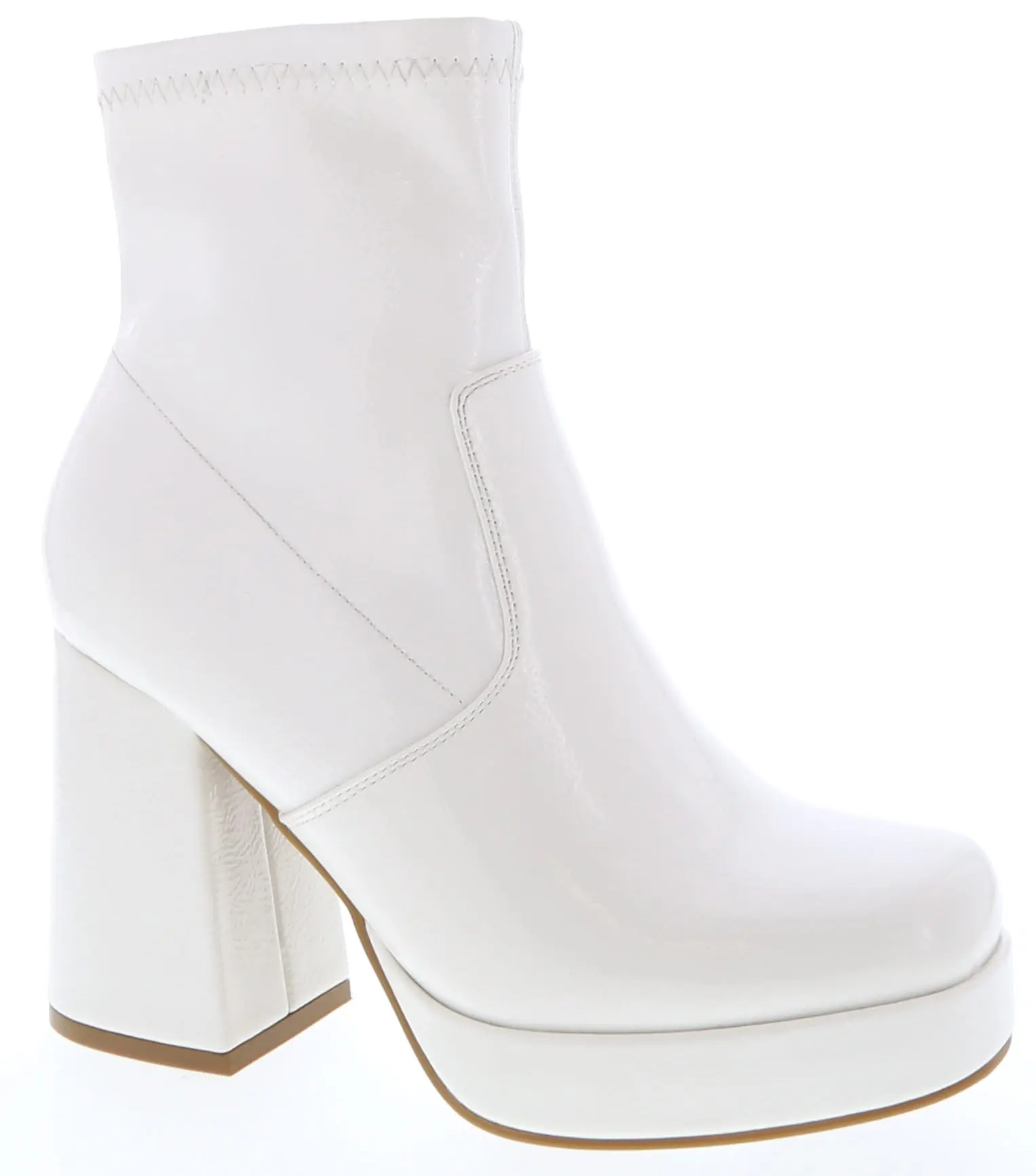 SYDNEY Women’s Patent Platform Ankle Boots – Chunky Block Heel Booties