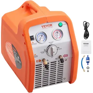 【Spotlight Day】VEVOR 1 HP Refrigerant Recovery Machine - Dual Cylinder Portable AC Recovery Machine with High Pressure Protection 120V 60Hz Recovery Machine HVAC for Vapor Liquid Refrigerant, Car Air Conditioning