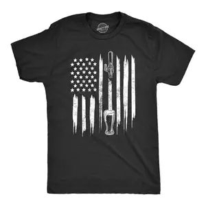 Mens Craft Beer American Flag T Shirt Cool Beer Lover Bar 4th Of July USA Graphic Tee Mens Funny T Shirts Cool Vintage Fashion T-Shirt Gift Classic Menswear Patriotic Apparel for Men Funny Beer Short Sleeve Black