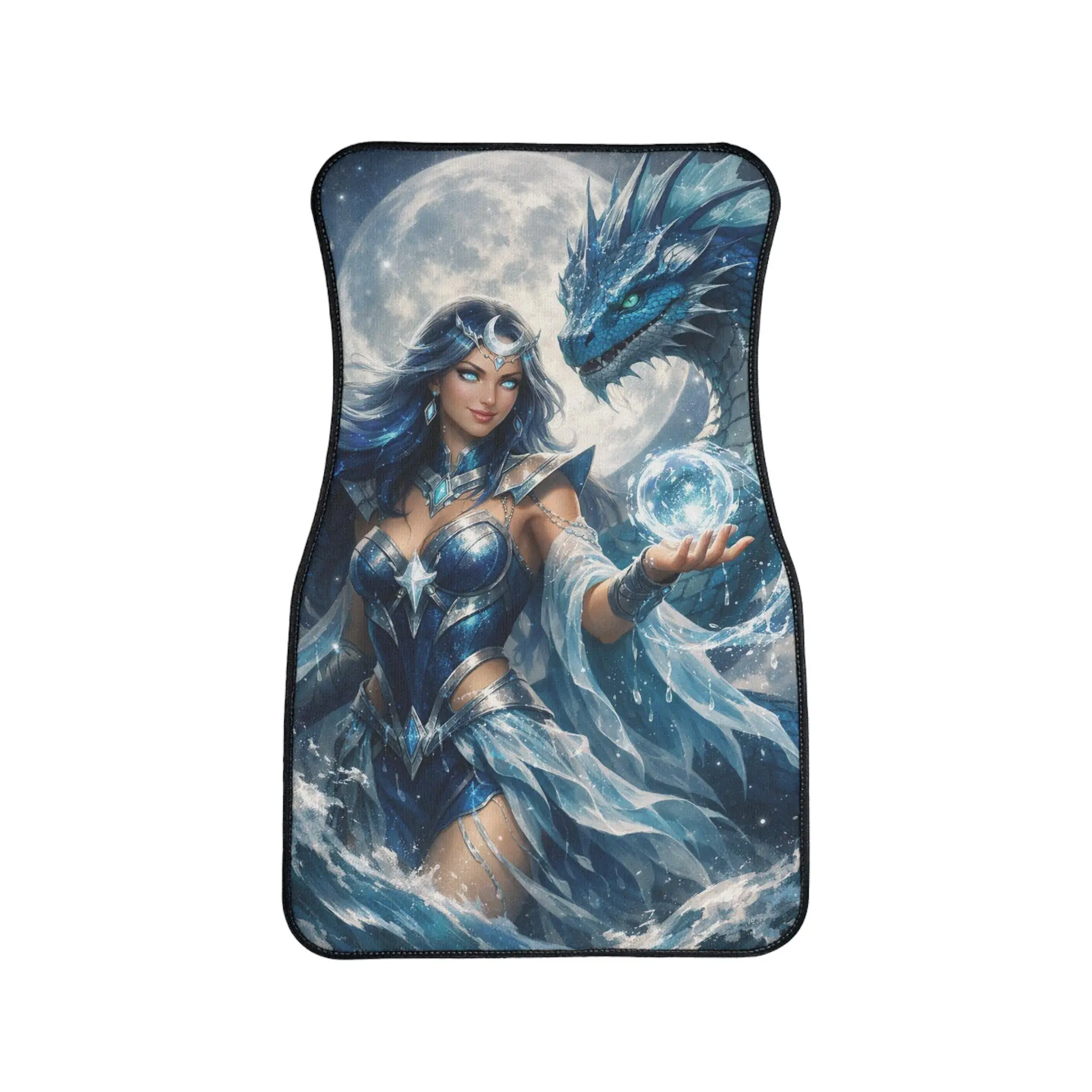 Lunar Tide and Sea Serpent Car Floor Mat — Fantasy Automotive Floor Liner