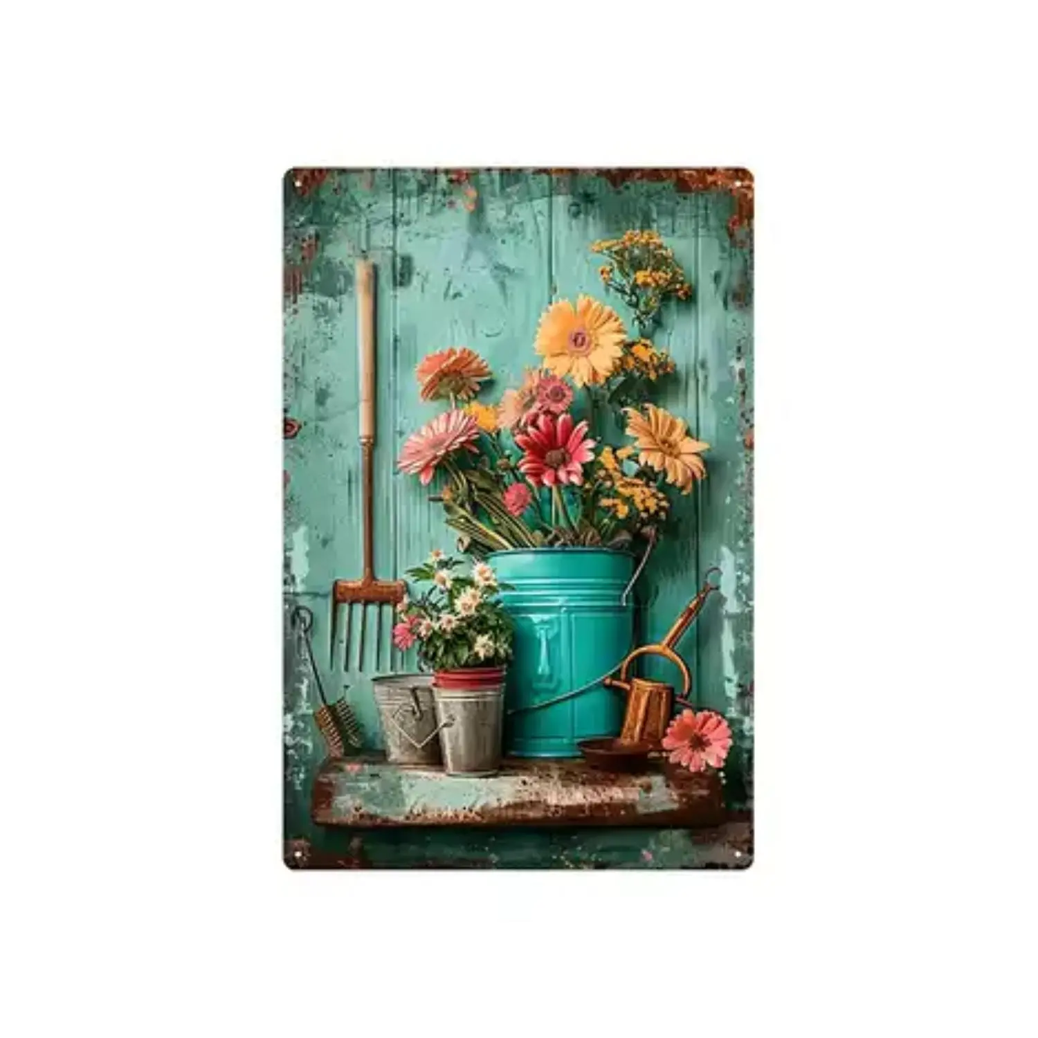 Antique Sturdy Metal Tin Wall Sign - Distressed Look Artwork, Easy Install, Graphic Prints, Creative Design, Vintage Home Bar Decor, Wipe-Clean Home Supplies Accessory, All Seasons, Bars
