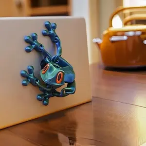 3D Printed Magnetic Frog Refrigerator Magnet, Realistic Jumping Frog Model with Moveable Joints, Decorative Frog Toy for Home Office