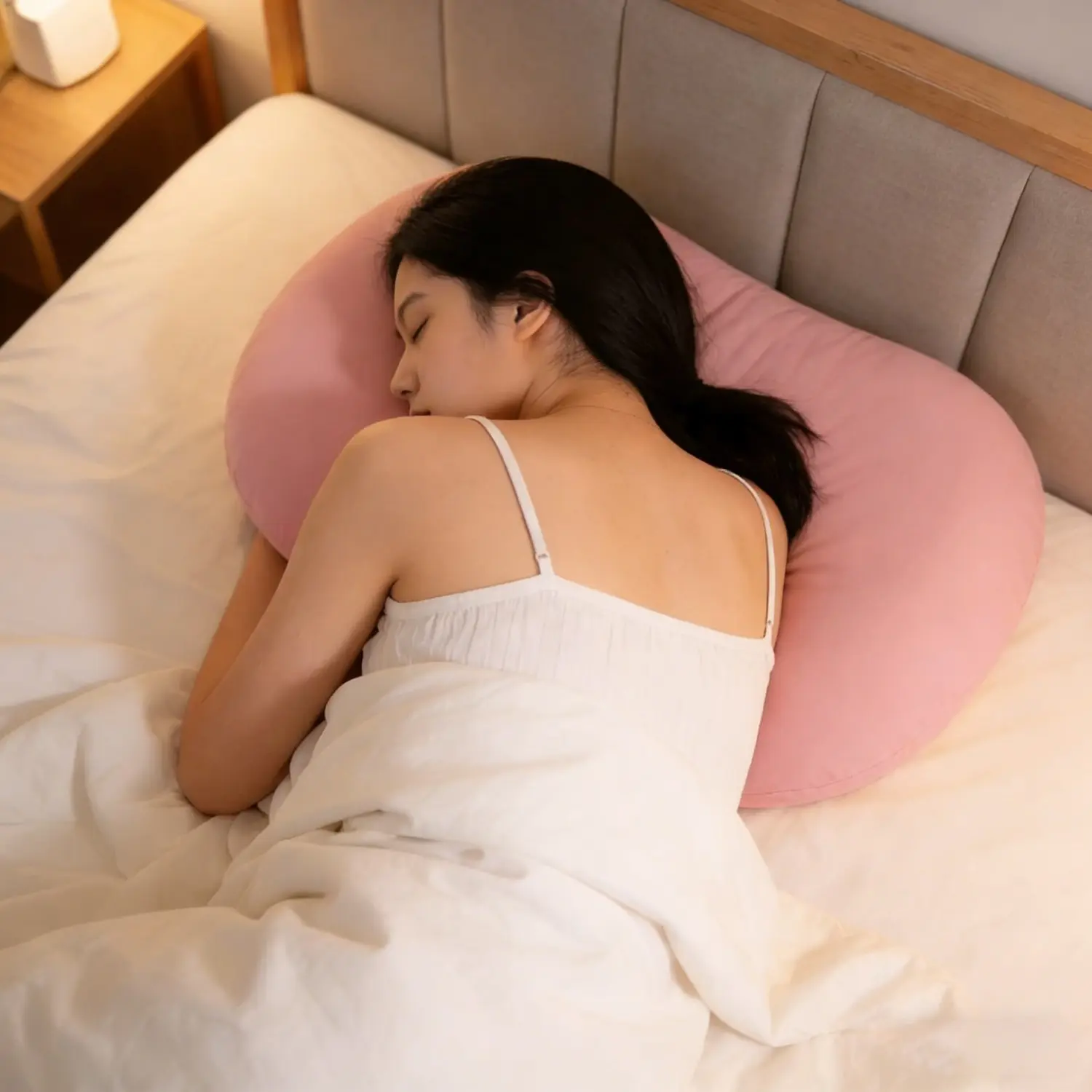 High Support Slow Rebound Cat Belly Pillow Core, Ergonomic Neck Pillow for Side Sleepers, Soft Breathable, 3 Colors Available, Supportive Bolster