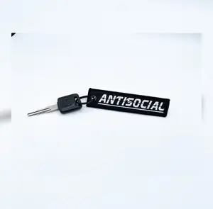 Antisocial Jet Tag Keychain | Black | JDM Meme Funny Sheeesh Racing Muscle Drift Car Truck Key Motorcycle Bike
