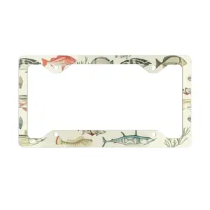 Fish Metal License Plate Frame, Fish Lover Gift, Fisherman Car Accessory - Unique Car Decor, Fishing Enthusiast Present, Vehicle Decoration,