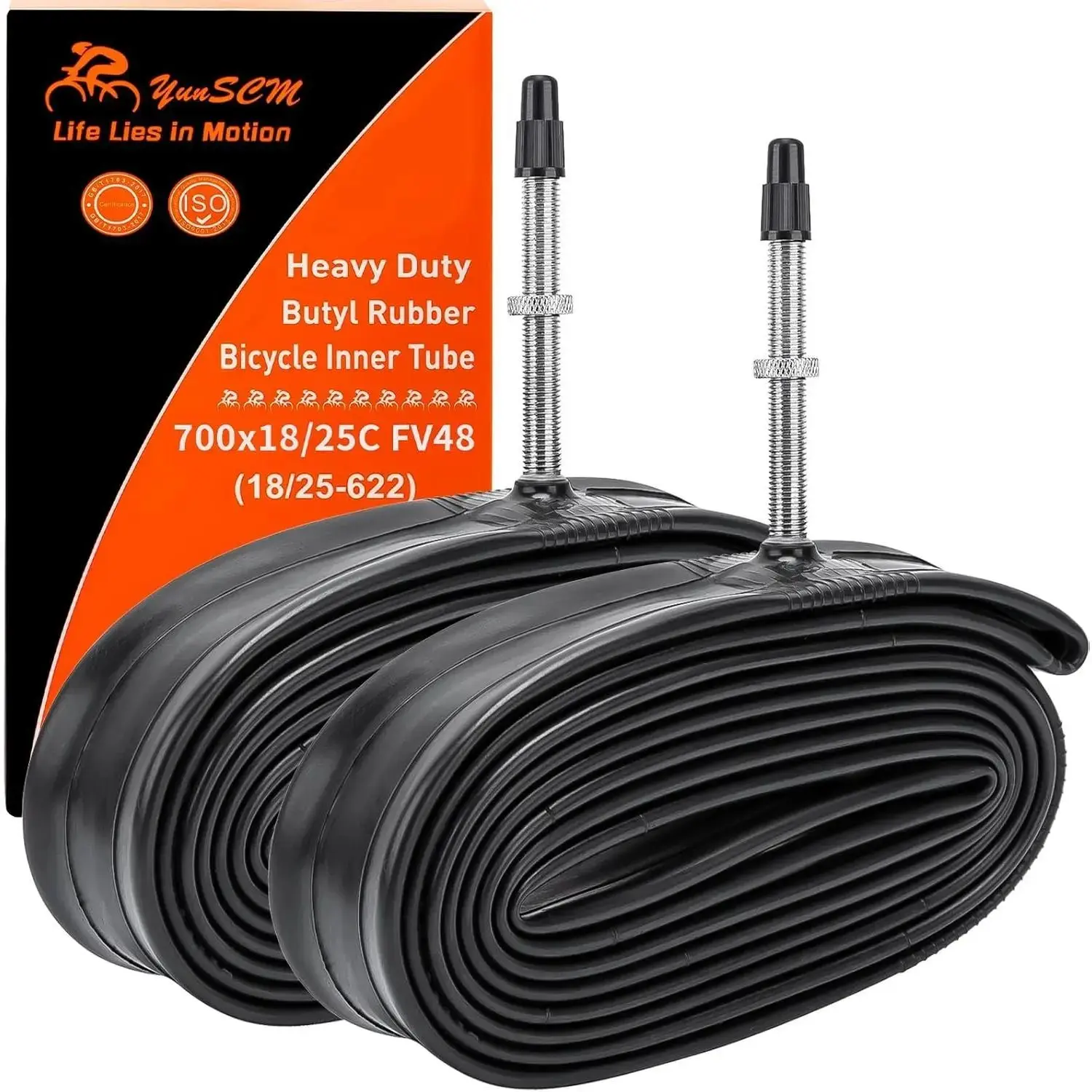 700C Heavy Duty Bike Tubes 700x18C23C25C FV48 Presta Valve (1825-622) 700C Bicycle Inner Tubes Compatible with 700x18C 700x20C 700x21C 700x22C 700x23C 700x25C Bike Tire Tubes 2-PCS