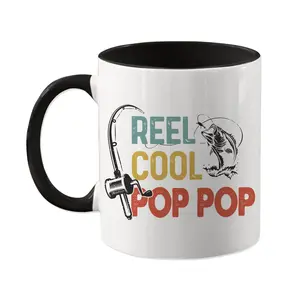 Reel Cool Pop Pop Mug, Pop Fishing Mug, Pop Coffee Cup, Gift for Pop Pop, Fisherman Grandpa, Fishing With Pop Pop, Grandpa Gift Idea, 11oz cup