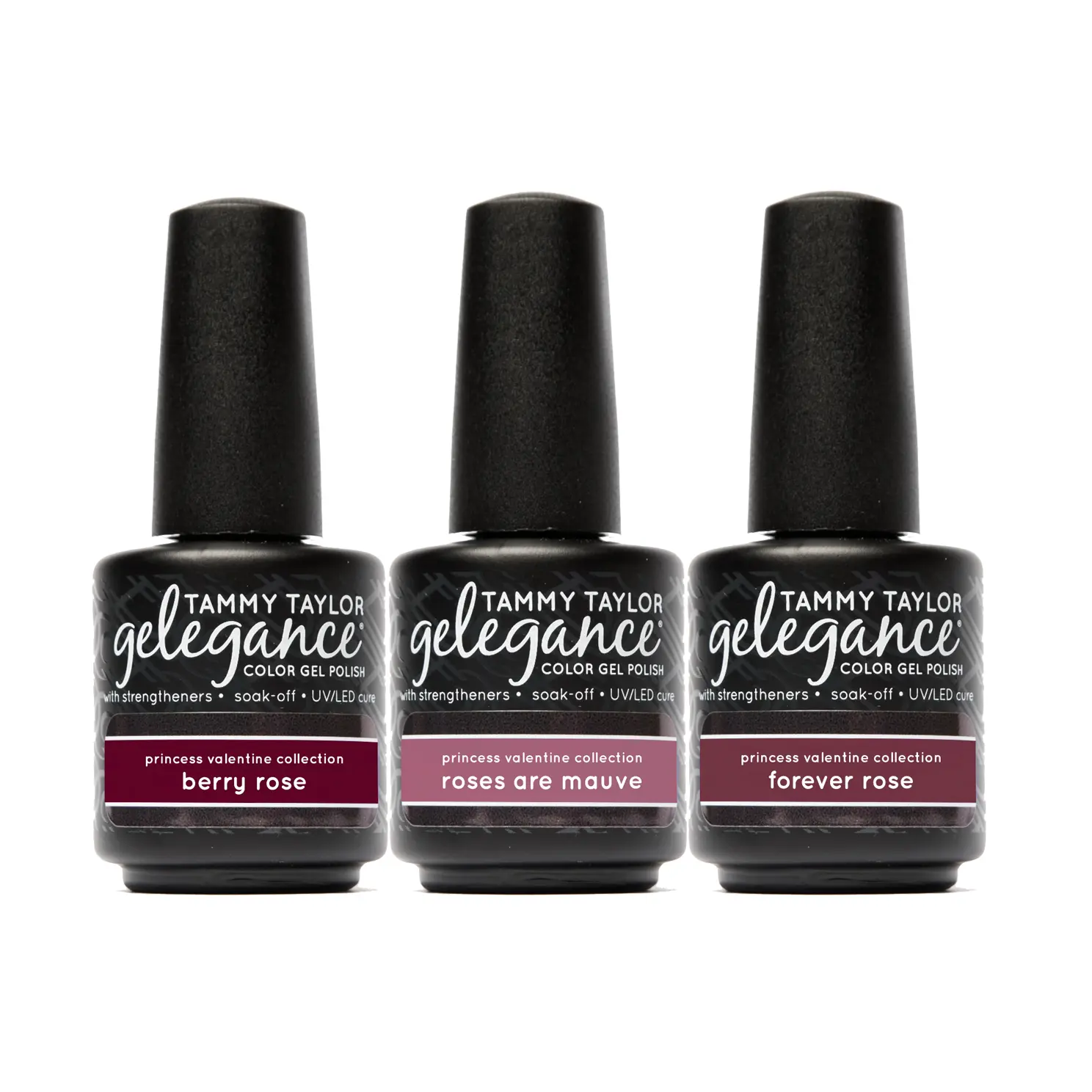 Tammy Taylor Princess Valentine ENTIRE Collection Bundle - 3 Gelegance Gel Polishes & 3 Soulmate Nail Lacquers - Berry Rose, Roses Are Mauve, Forever Rose - Long Lasting