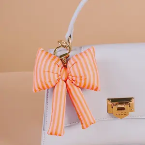 Sherbet Stripes Puffy Bow Bag Charm