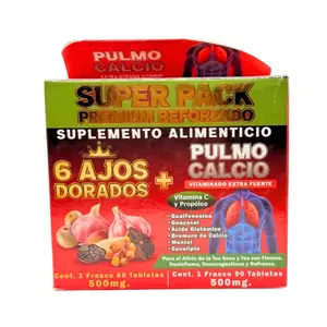 6 Ajos Dorados 60 Capsules + pulmo calcio - Dietary Supplement with Calcium for Health and Fitness - Edible Healthcare Vitamin Natural Bathroom