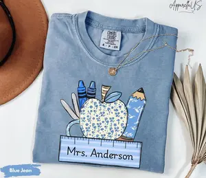 Comfort Colors® Custom Teacher Shirt, Personalized Teacher Gift Tee, Teacher Appreciation Back to School Shirt, Last Day of School Gift Top