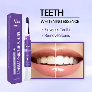 V34 Teeth Whitening Essence - Flawless Teeth, Remove Stains, Purple Toothpaste Gel for Whitening & Stain Removal