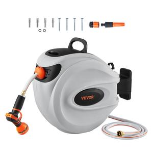 【DealsForYouDays】VEVOR Retractable Hose Reel Max 130 FT / 115 FT / 100FT / 65FT / 84FT Garden Water Hose Reel with 9-Pattern Nozzle180° Swivel Bracket Wall-MountedAutomatic RewindLock at Any Lengthwith Slow Return System,campingessentials,outdoorfurniture