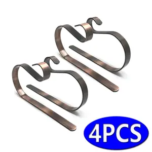 Christmas Stocking Holders Lightweight Adjustable Stocking Holder No-slip Stocking Hangers for hanging Christmas Day Gift, 4 Pcs Pack Bronze Decor Ornaments Decoration Set