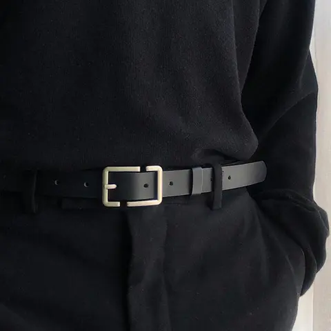 1 Piece Solid Men's Buckle Belt, Trendy Exquisite Pu Leather Belt for Casual Outfits, Casual All-match Waistband for Jeans Trousers, Fashion Clothes Accessories for Daily Used