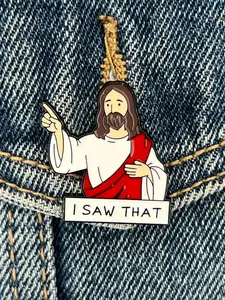 Creative Jesus Design Brooch, Cute Cartoon Character Badge, Fashion Alloy Decorated Enamel Brooch, Student Schoolbag Buckle, Clothing Accessories, Jewellery, Jewelry, Hat Pins, Lapel Pins